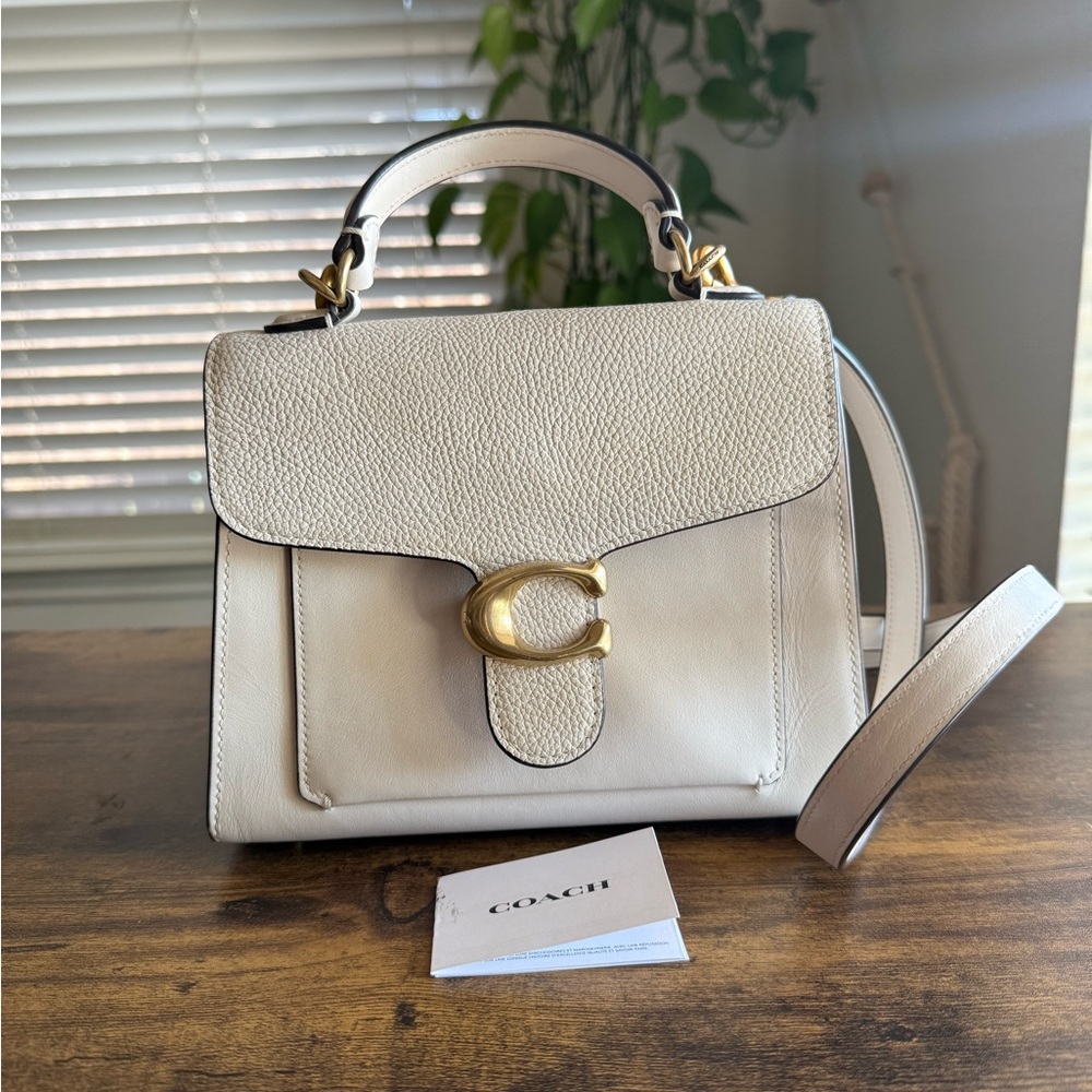 Coach Cream Satchel with Gold Hardware